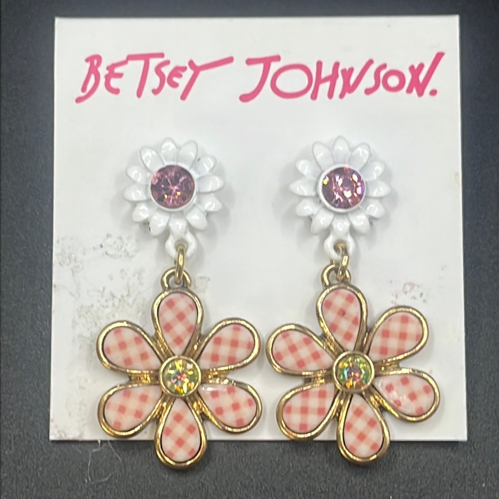 Betsey Johnson Summer picnic earrings new on card